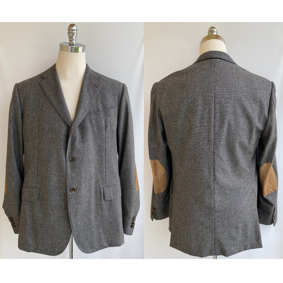BAMFORD & SONS 100% CASHMERE Jacket Blazer Elbow Patches $2K+ US 46R, EU 56R